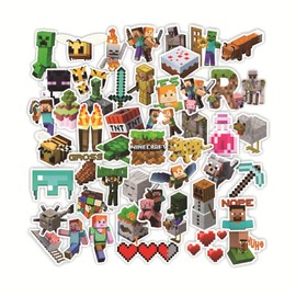 100 Miner Gamer Stickers for Kids, Waterproof Stickers for Laptops, Tablets, Water Bottles, Cups, Skateboards, Guitars, Mobile Phones, Fridges, Bikes