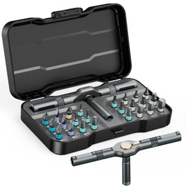 ORIA 24 in 1 Ratchet Screwdriver Set, Magnetic Precision Screwdriver Kit, DIY Repair Tool Kit, Detachable Handle & Portable Case for Bicycle, Furniture, Electronics