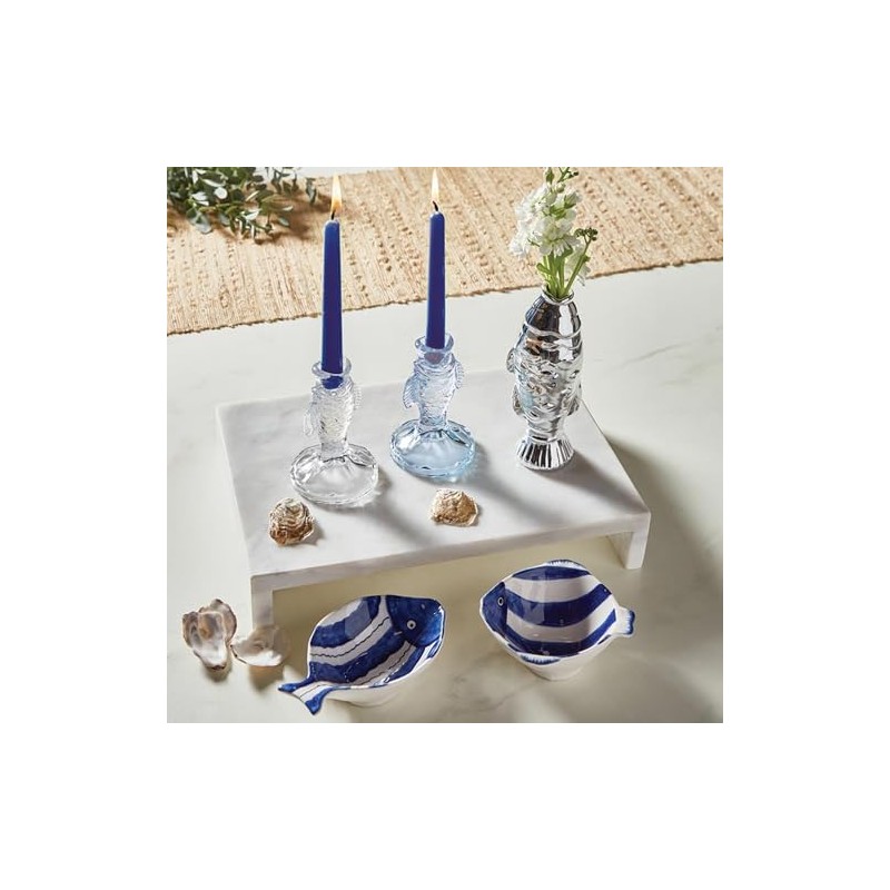 47th & Main Candle Holder for Taper Candle Fish-Shaped Glass