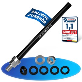 LAINFELD Thru Axle for Bicycle Trailer, M12, Length 160-172 mm, Bicycle Trailer Thru Axle with Adapter for Trailer Towing Hitch Coupling