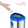 Ninestars OTT-50-19BL Open Top Trash Can, Large, Silver
