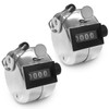 WELANE Handheld Counter, 2 PCS Silver Metal Four Digit Counter