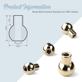 SWMIRCANT 10PCS 16MM 5 Brass Ball Cnc Nozzle, Straight Hole Coolant Nozzle for Jewelry Lathes, Milling Machines, CNC Machine Tools