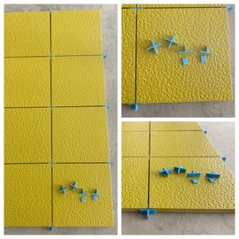 QKLGDETA Thicker Spacer 5/8 inch height Slab floor leveling spacer Leave gap 1/8 inch Blue color Tile Leveling Clips 1/8 inch Leave gap Spacer with Breaking Point 50pcs Per Pack