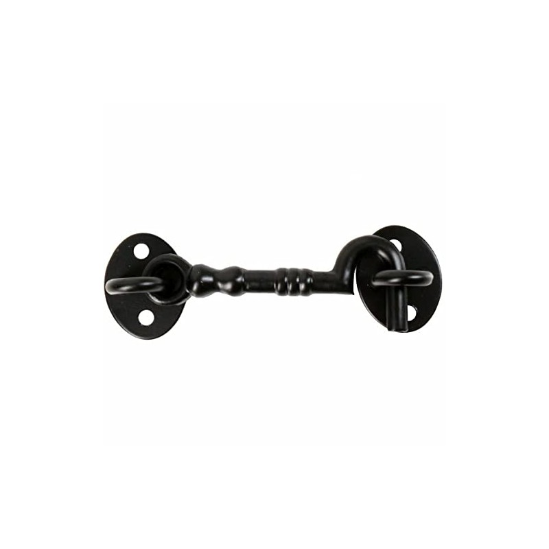 4 Inch Black Cabin Hook & Eye Latch – Traditional