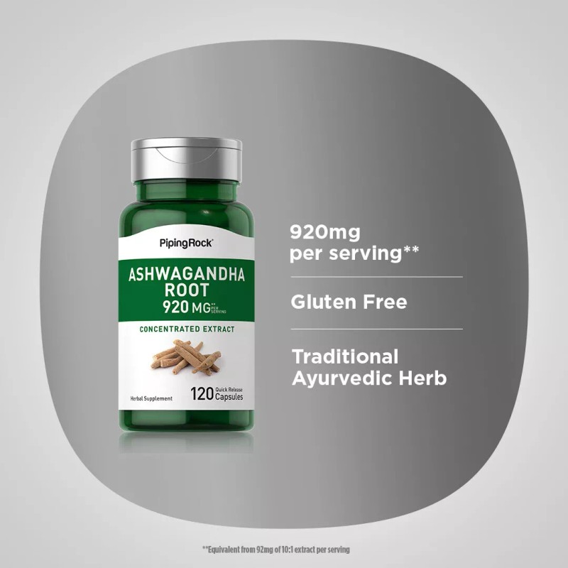 Piping Rock Ashwagandha Root Extract | 920mg | 120 Capsules