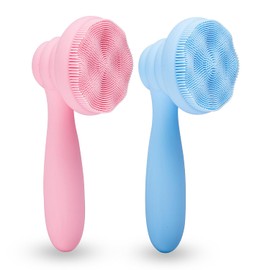 MtBoi- 2 cepillos de limpieza facial de silicona para PC, depurador facial, cepillo exfoliante manual, limpiador facial F