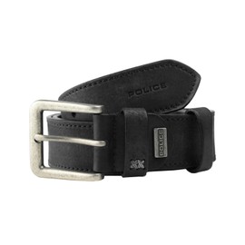 Police Mens Genuine Leather Sport Belt 4cm High Adjustable Nickel Free, Black 46