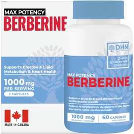 Berberine Supplement HCL 1000mg (2 x 500mg Vegan Capsules) | High Potency Berberine Supports Glucose, Fat Metabolism & Heart Health | Third Party Tested for Potency & Purity | Canadian Made, Quality Assured