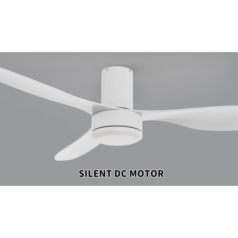 Carro 52 Inch Ceiling Fan without Lights Flush Mount, Small