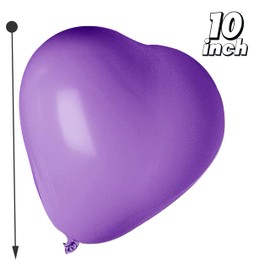 Heart Shape Balloons 10 Inch Purple Love Balloons for Birthday Party Valentines Day Wedding Proposal Anniversary Xmas Festival Romantic Party Decorations Supplies 25 Pack