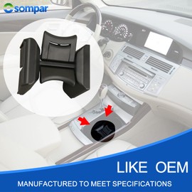 Osompar Cup Holder Insert Compatible with Toyota Avalon 2005 2006 2007 2008 2009 2010 2011 2012 Replaces 5561807011 5561807012 Center Console Cup Holder Divider