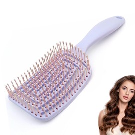 KISUOMAOYI Detangle Hair Brush,Curved Vent Brush and Hair Detangler, Easy Detangling Vented Hair Styling Comb Salon for Long Thick Curly Straight Dry Wet Hair,Styling Hair Brush for Women&Men(Purple)