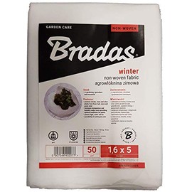 Bradas Heavy duty (50gsm) plant protection fleece,protect against wind rain, frost (1.6m x 5m, White)