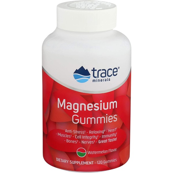 Trace Minerals, Magnesium Gummies Watermelon, 120 Count