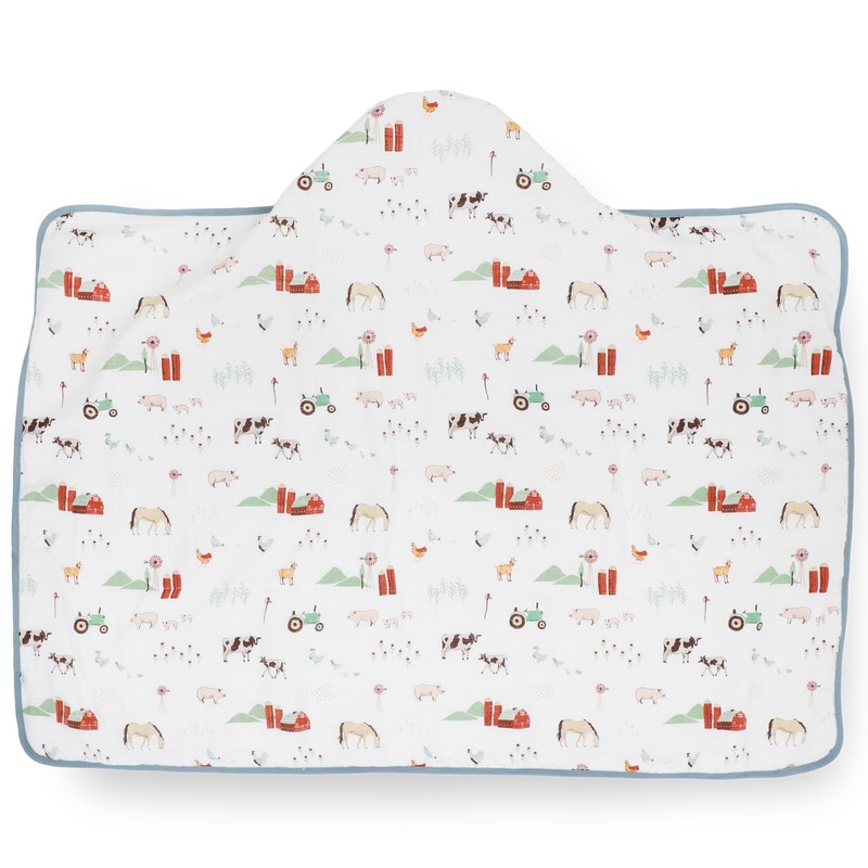 Little Unicorn Cotton Muslin & Terry Hooded Towel, Larger Size