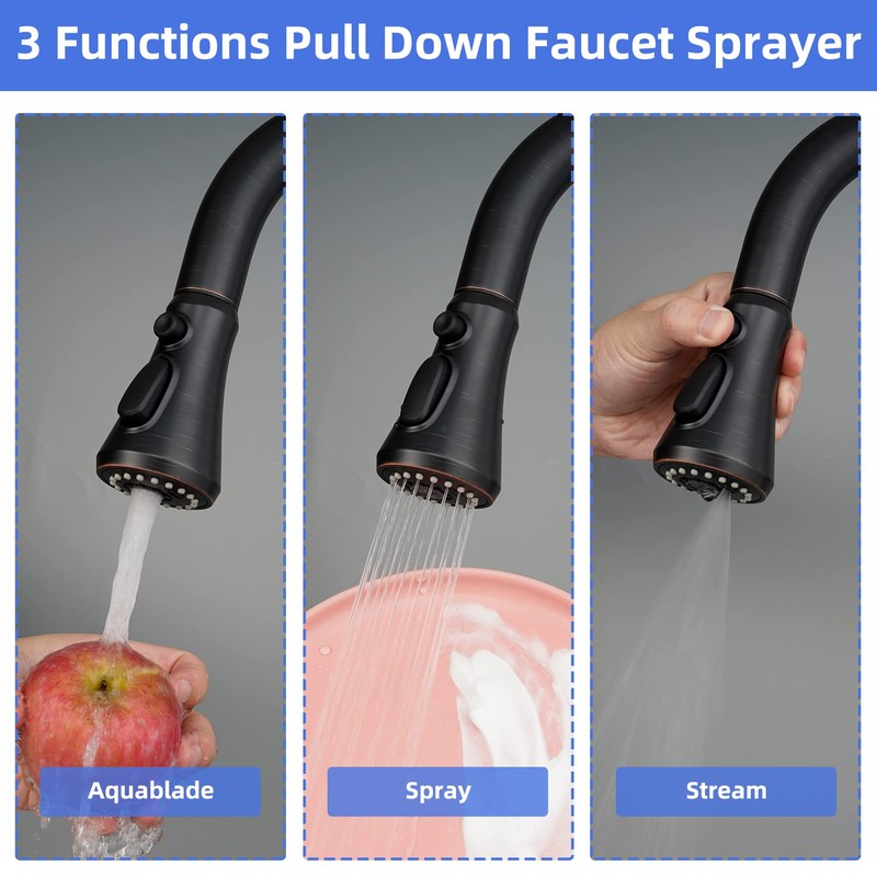 iFealClear Pull Down Kitchen Faucet Head Replacement - 3-Mode Sprayer