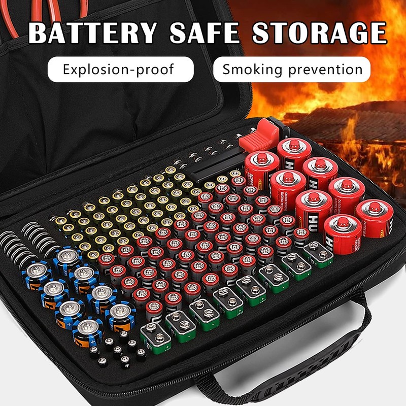 ShellKingdom Battery Organizer Storage Case with Tester, Battery Vault Case