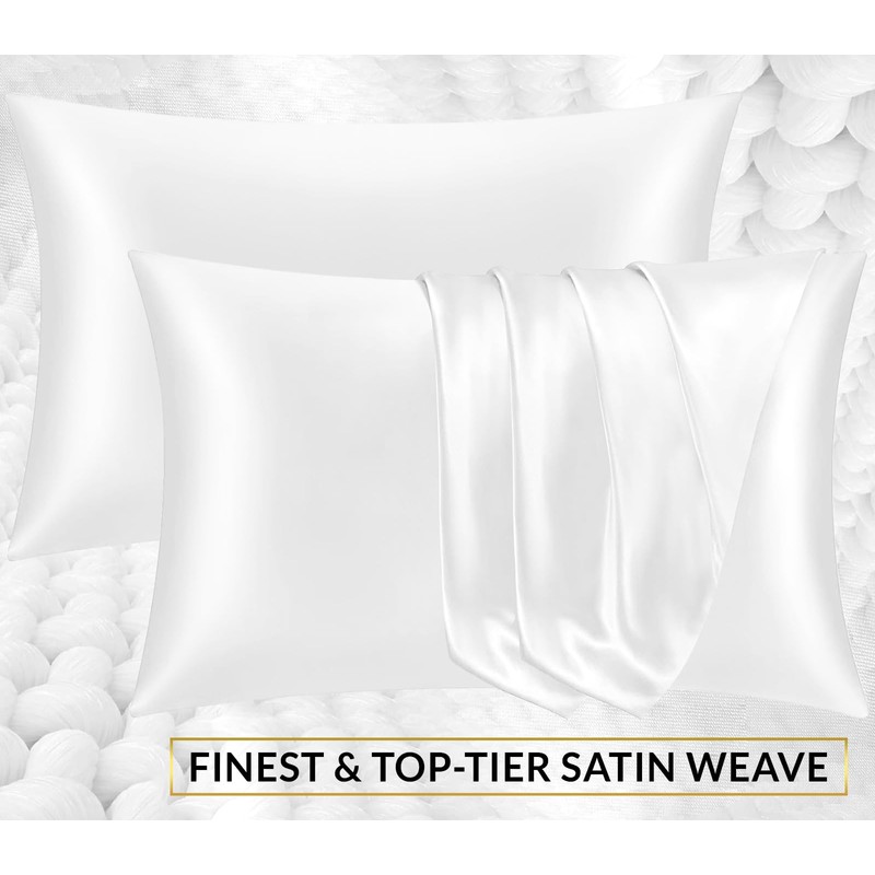Pamposh Satin Silk Pillowcases For Hair And Skin 2 Pack