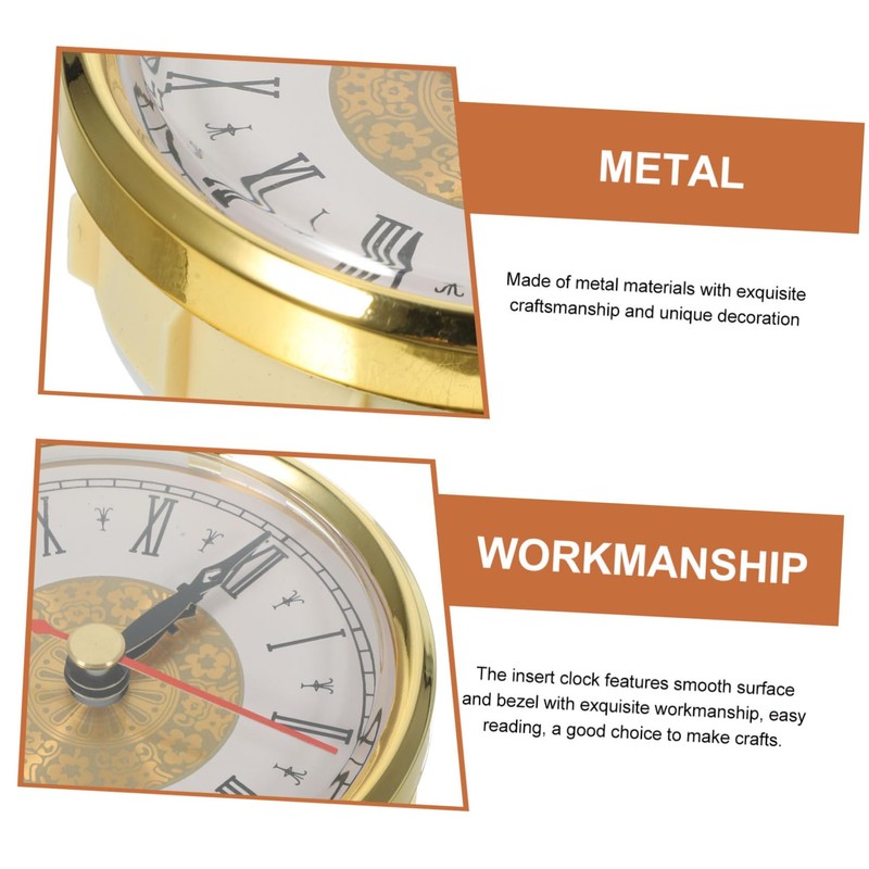 FUNOMOCYA Retro Quartz Clock Insert Round DIY Clock Face with