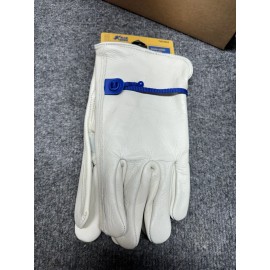 White Project Source Medium Off-white Leather Construction Gloves, (1-Pair)
