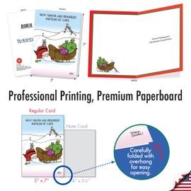 NobleWorks 36 Assorted Box Set Hysterical Christmas Greeting Cards w/5 x 7 Inch Envelopes (36 Designs, 1 Each) Santa Laughs AC10020XSG-B1x36