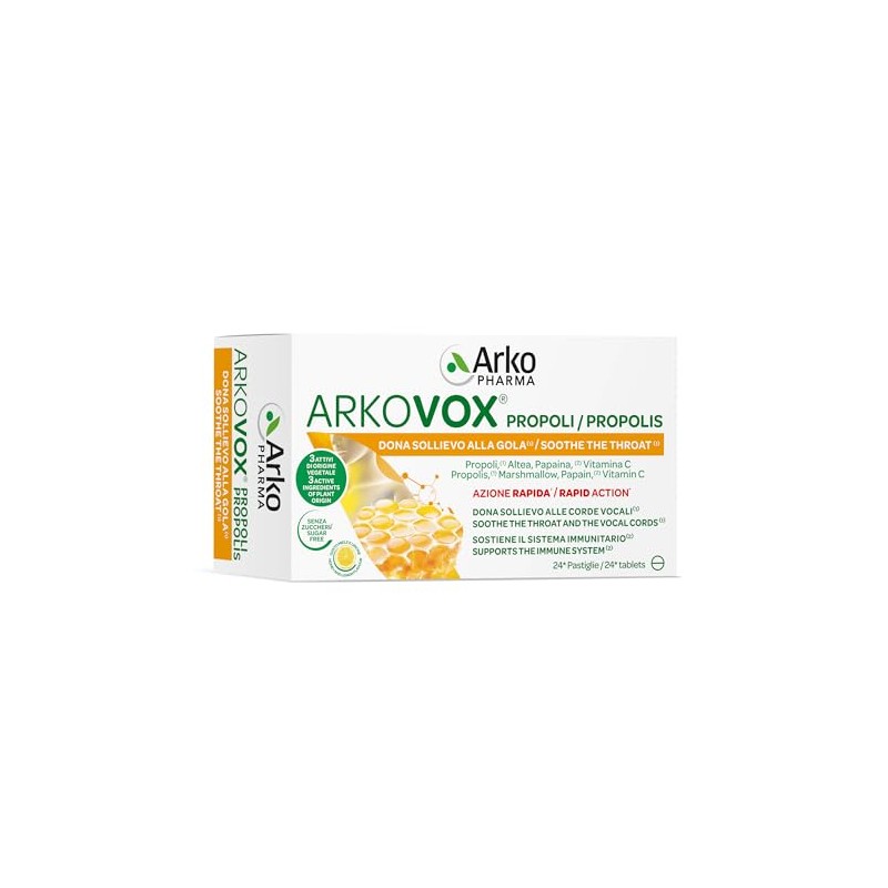 ArkoPharma Arkovox Propoli Pastiglie Miele e Limone Integratore, 24 Compresse