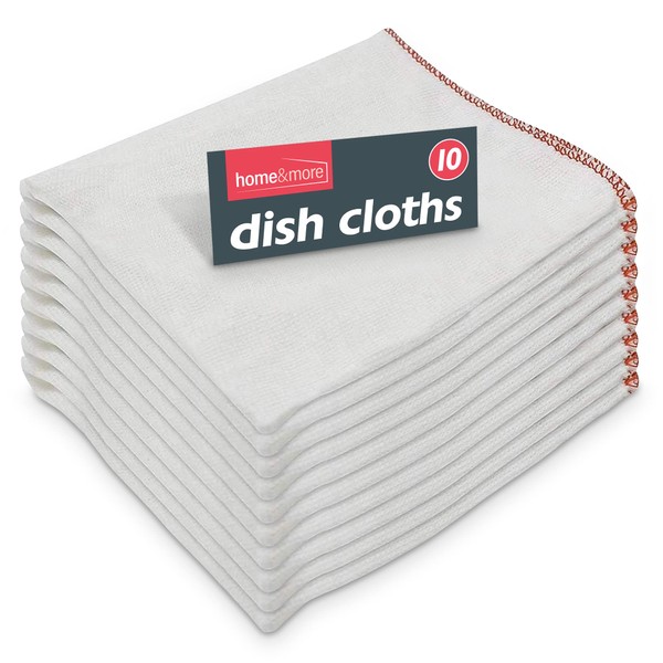 10pk Dish Cloths for Washing Up , Absorbent White Cleaning Cloths for Home , Dishcloths for Kitchen Cloth , Cloths to Clean Surfaces Glass, Furniture, Mirror , Microfibre Cleaning Cloth Dish Cloth