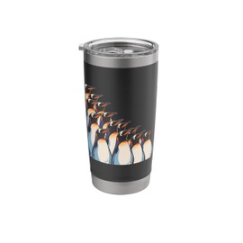 Penguin Line-Up Minimalist Pop-Art Design Stainless Steel Insulated Tumbler