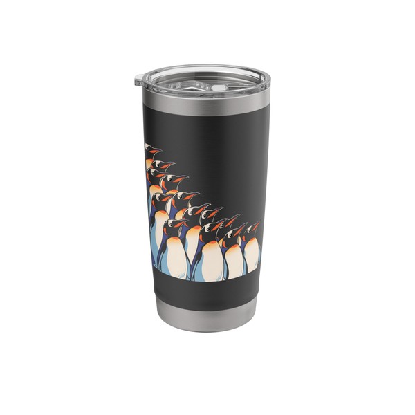 Penguin Line-Up Minimalist Pop-Art Design Stainless Steel Insulated Tumbler
