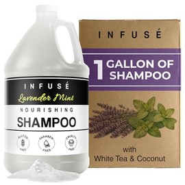 Champú | Infundir Lavender Mint Hotel | 1 galón | Para alquileres de hostelería y vacaciones para rellenar dispensadores | (un galón)