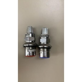 SDRZJX 2PCS Ceramic Disc Cartridges with 12 Point Broach Compatible with Price Pfister Faucets Hot and Cold Ceramic Valve Two-Handle Lavatory and Kitchen Faucets Replace#: 910-9000