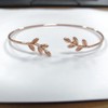 NOUMANDA Olive Leaf Branch Wire Bangle Adjustable Open Cuff Bracelet