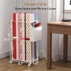 Sunnacate Wrapping Paper Organizer Cart with 12PCS Slap Bands, Rolling