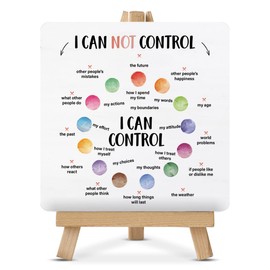 Mental Health Sign Things I Can Control Wood Sign with Easel Therapy Office Wood Plaque Decor for School Counseling Office Classroom Desk Shelf
