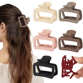 6PCS Small Soft Hair Clips for Women, 2.36 Inch Non-slip Silicone Claw Clip