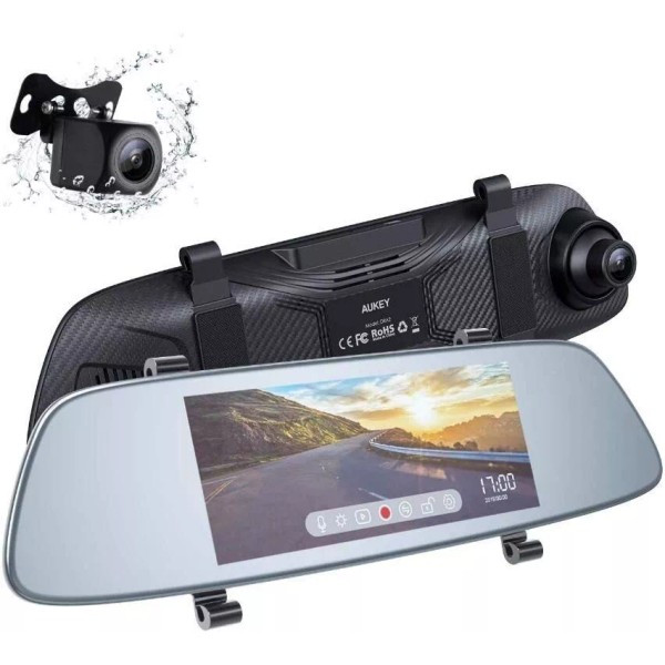 Unbranded AUKEY Mirror Dash Cam Dual 6.8 inches LCD Touchscreen