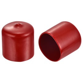 sourcing map 20pcs Round Rubber End Caps 1"(26mm) Burgundy Red Vinyl Cover Screw Thread Protectors