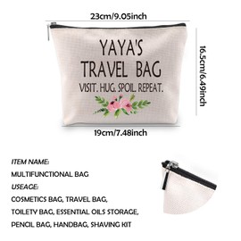 WCGXKO Yaya's Travel Bag Visit Hug Spoil Repeat Makeup Bag (Yaya's Travel CA)