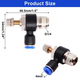 S SYDIEN 5Pcs Pneumatic Quick Connect Air Hose Fittings, OD 4mm Tube x 1/4"NPT Male Thread Push to Connect Fittings, Pneumatic Air Flow Control Valve Quick Connector