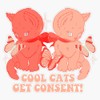 Cool Cats Get Consent 1 Bumper Sticker Vinyl Decal 5"