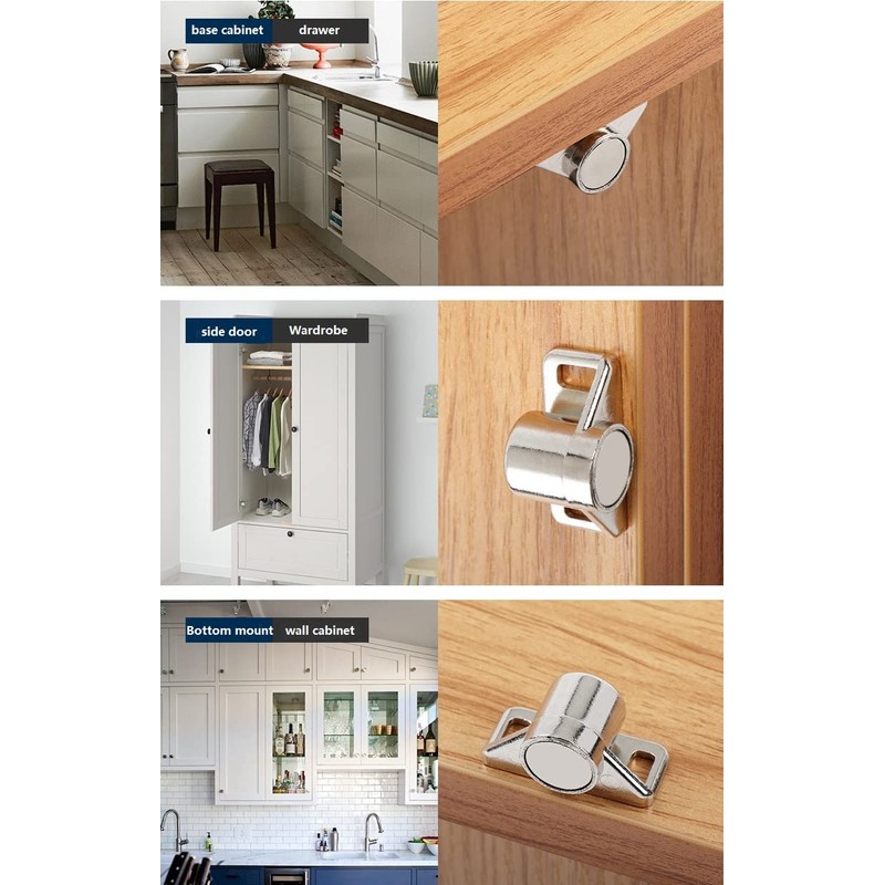 8 Pack Magnetic Cabinet Latch with Magnet for Cabinet Latch,