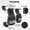 BEAR GRIP Weight Lifting Hooks, Non-Slip Rubberised Grips (Black)