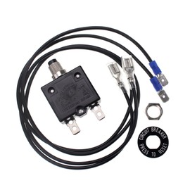 RKURCK 125-250V AC 50V DC Push Button Circuit Breaker 20Amp Thermal Overload Protector L1 Series Manual Reset Thermal Circuit Breaker 20A with 12AWG Wires