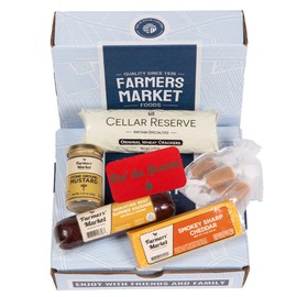 Farmers' Market Charcuterie Gift for Christmas, Wisconsin Cheese, Hickory Smoked Meat, Shelf Stable, Gourmet Meat and Cheese Platter, Holiday Charcuterie Sampler