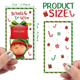 60Pcs Christmas Scratch Off Cards Elf Christmas Game Scratch Cards Elf Xmas Scratch Off Game Cards for Winter Holiday Party Games Teacher Reward Cards Blank Gift Certificates Supplies