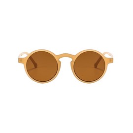 Xpectrum Lightweight Unisex Small Round Sunglasses Hippie Circular Plastic Frame Retro Lennon Style Boho Glasses (Sugar Brown, 47)