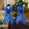 CRAFFANCY 100 PCS Blue Satin Ribbon Pins, Memorial Ribbon Brooches