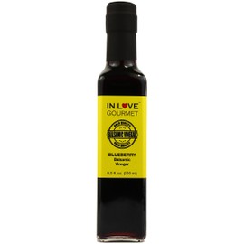 In Love Gourmet Blueberry Balsamic Vinegar 250ML/8.5oz Great on Salads, Steaks, Venison and Amazing on Ice Cream