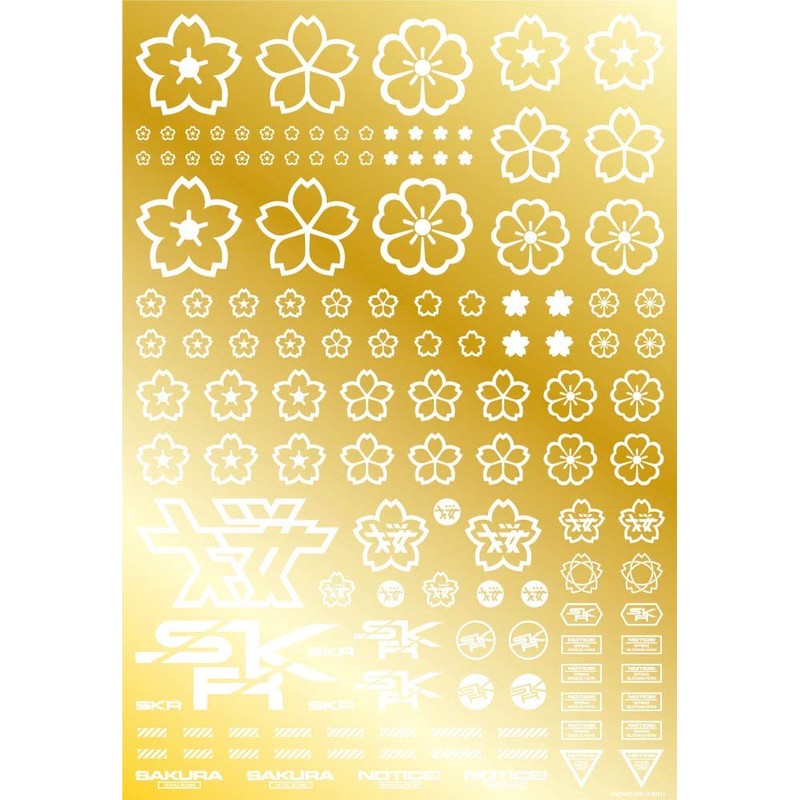 Hikyu Parts SKR-1C-WHI Cherry Blossom Decal, White, 1 Sheet, Plastic